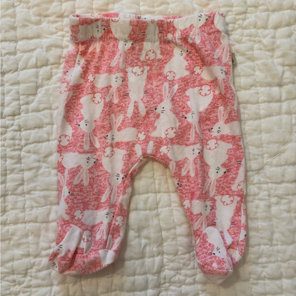 Pink bunny pink newborn pants